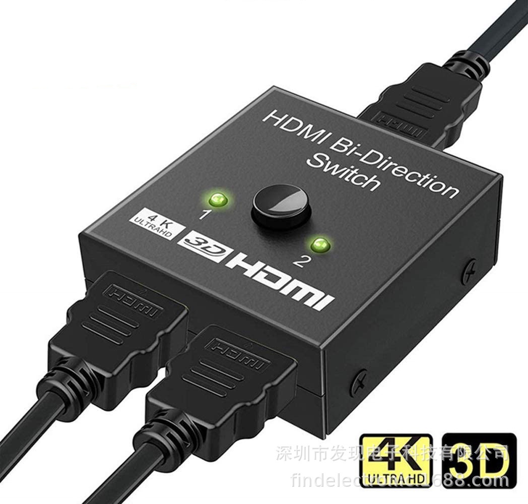 RNG- หัวแปลง อแดปเตอร์ HDMI คุณภาพ4K 2-in-1out และ 1-in-2 out สำหรับPS4/3 Box มอนิเตอร์รับสส่งภาพทั่วไป HDMI Splitter 4K HDMI Switch Bi-Direction 1x2/2x1 Adapter HDMI Switcher 2 in 1 out for PS4/PS3, tv HDMI Switch