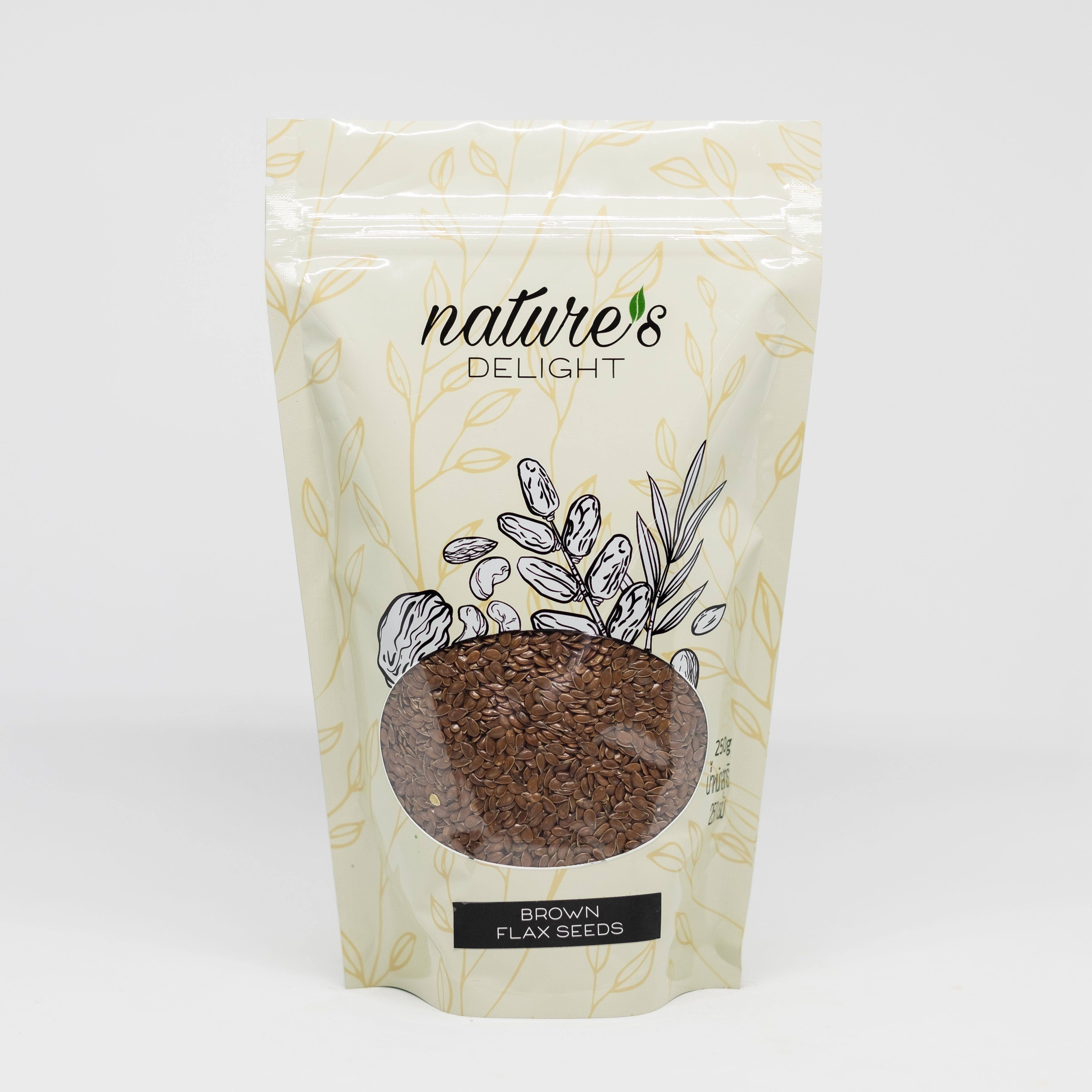 Nature's Delight Brown Flax Seeds 250g/ เมล็ดแฟล็กสีน้ำตาล 250 กรัม ตราเนเจอร์ส ดีไลท์
