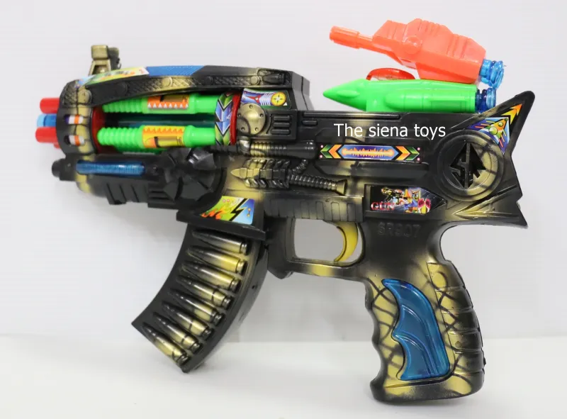 ภาพสินค้าปืนเด็กเล่นใส่ถ่าน มีเพลง มีไฟ มีคลิปรีวิวสินค้า(สินค้าถ่ายจากของจริง100% / เชคสินค้าก่อนส่งทุกชิ้น ) จากร้าน The siena toys บน Lazada ภาพที่ 3