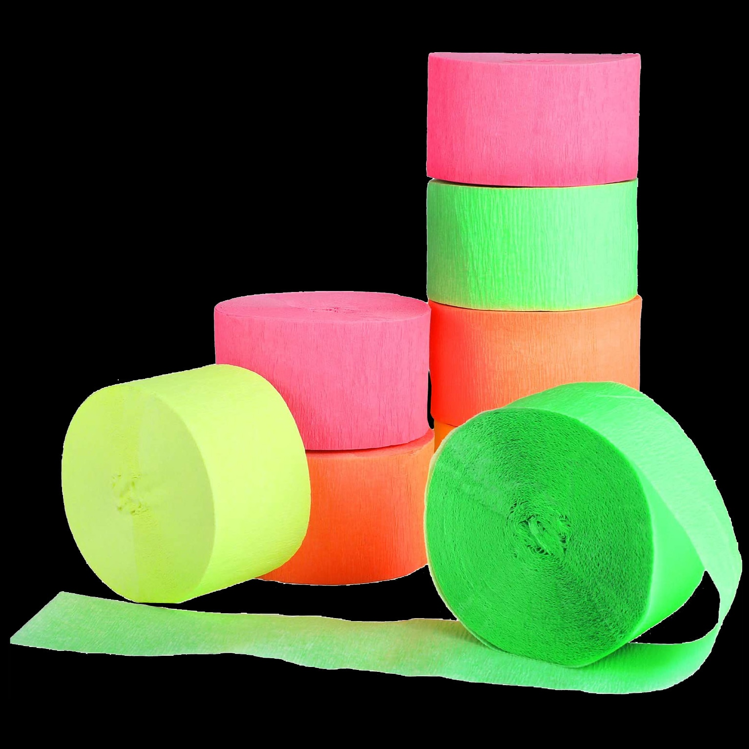 Crepe Paper Streamers 4 Rolls 72ft in 4 Colors for Party