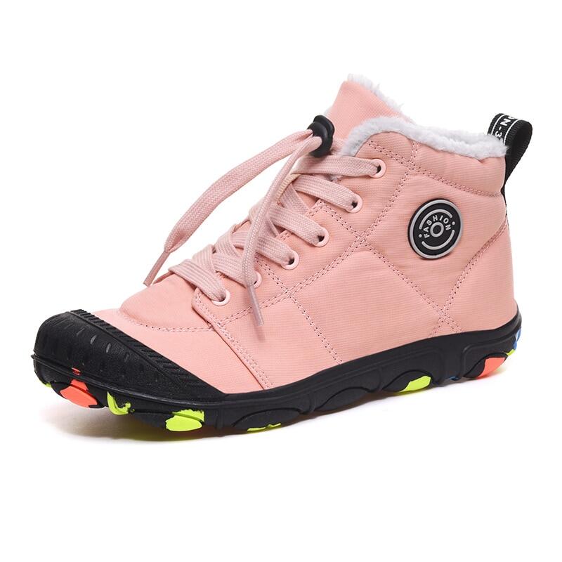 2022 Winter Children Boots Boys Girls Snow Boots Non-Slip Flats Walking Shoes Non-Slip Sneakers Trendy Kids Shoes Size 30-39