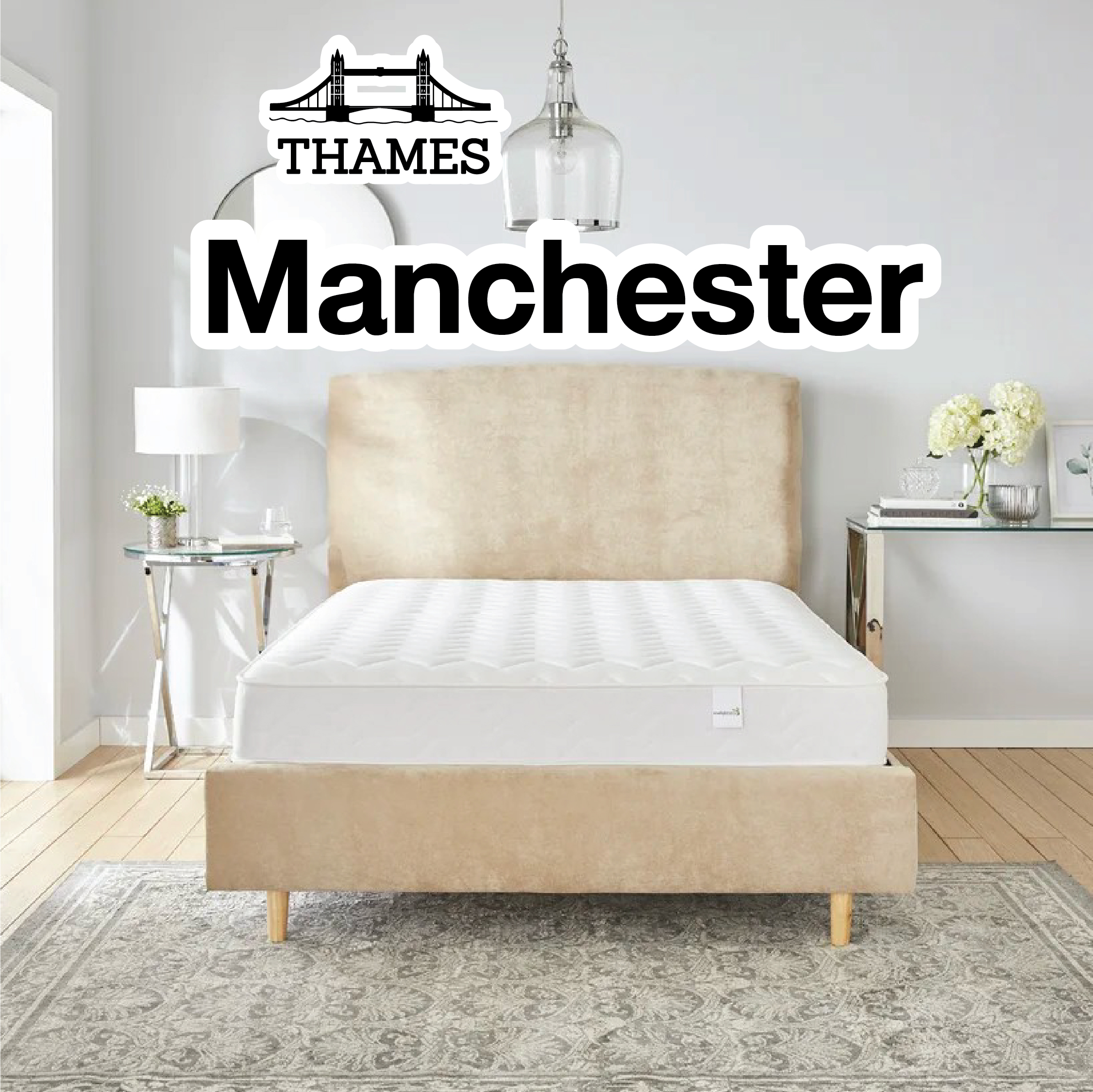 Thames [10นิ้ว] ที่นอนสปริง รุ่น Manchester หุ้ม pure cotton knit ที่