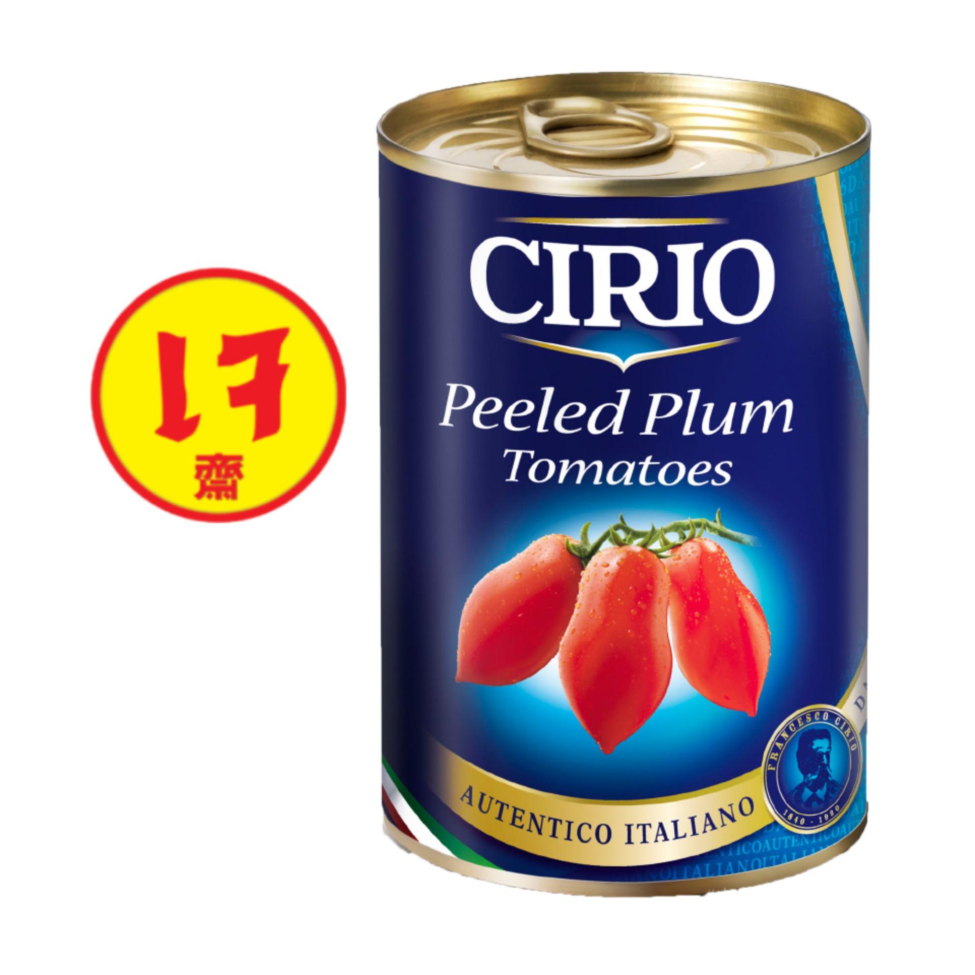 CIRIO Peeled Tomatoes 400 gm. มะเขือเทศพลัมสายพันธุ์อิตาลี 100% แบบปอกเปลือก บรรจุกระป๋อง นำเข้าจากประเทศอิตาลี ขนาด 400 กรัม