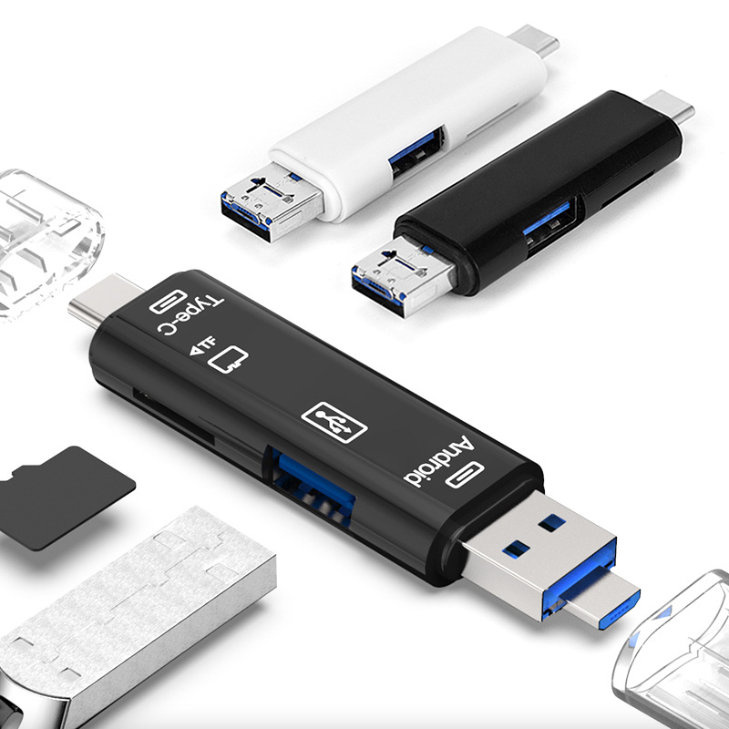 Bảng giá EEmax Store 【Hàng Có Sẵn】đầu Đọc Thẻ Mini USB 2.0 Loại C Đầu Đọc Thẻ Nhớ Micro USB TF OTG Đa Năng Đầu Đọc Thẻ Thương Mại Di Động Đầu Đọc Thẻ Ngắn Gọn Màu Trơn Màu Đen Và Trắng Có Bảo Vệ Giao Diện Phong Vũ