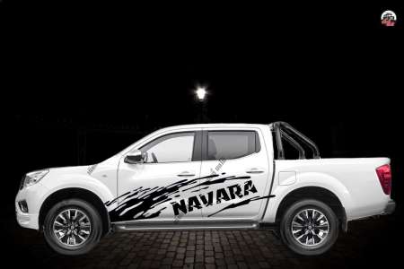 สติ๊กเกอร์ สติ๊กเกอร์แต่ง ลายโคลนหน้า D1 Sticker โลโก้ NAVARA สีดำ-โคลนสีดำ สติ๊กเกอร์สำหรับรถ 4ประตู สติ๊กเกอร์ ติดข้าง สติ๊กเกอร์ติดรถยนต์ ติดรถกระบะ สติ๊กเกอร์งานPVC สติ๊กเกอร์เกรด A ติดทน ส่งไว (1ชุด 2ข้าง)