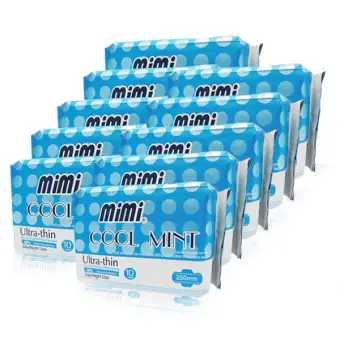   Mimi ชุดผ้าอนามัย ผ้าอนามัย ผ้าอนามัยสมุนไพร ผิวหน้าตาข่าย Cool Mint รุ่น C465 (10 ห่อ) pantip