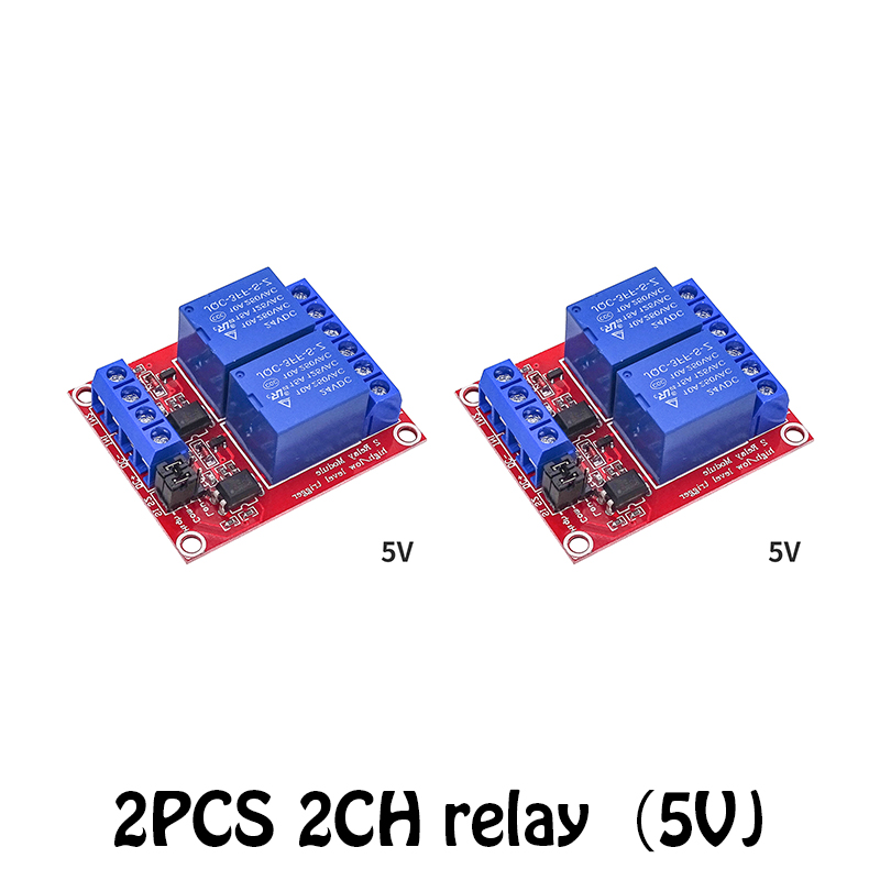 5V high and low level trigger relay control 2-way relay module, with optocoupler 2-way relay