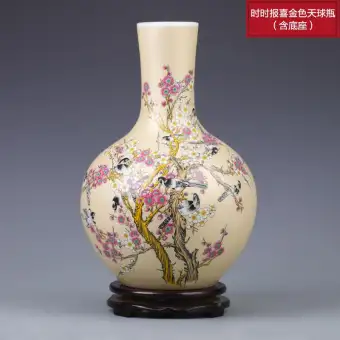 Jingdezhen Ceramic Works Vase Decoration Living Room Flower