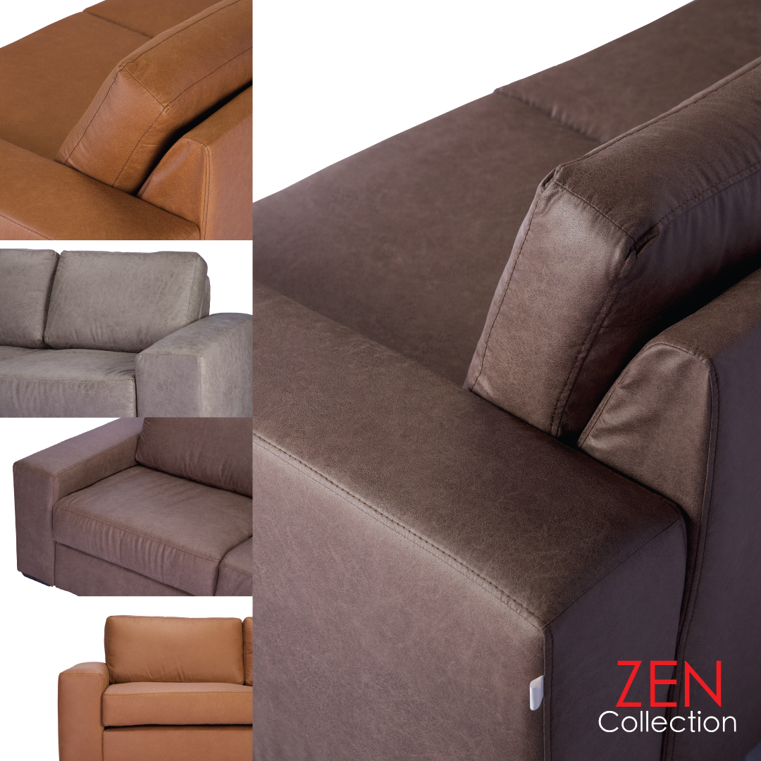 โซฟา 2ที่นั่ง BRICK Sofa I-Shape ขนาด 2.00m. 1.80m. 1.60m. Premium PU / ผ้าลินิน