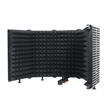 5 Panel Foldable Recording Studio Microphone Windshield Isolation Cover Recording Sound-Absorbing Foam Panel