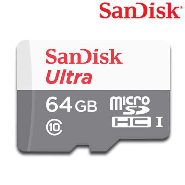 Sandisk Ultra microSDHC Card ความเร็ว100MB/S ความจุ 64GB Class10 (SDSQUNS_064G_GN3MN)  เมมโมรี่การ์ด การ์ดหน่วยความจำ ไอโครเอสดีการ์ด แซนดิส