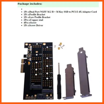 #ลดราคา Dual Port NGFF M.2 B + M Key SSD to PCI-E 4X Adapter Card