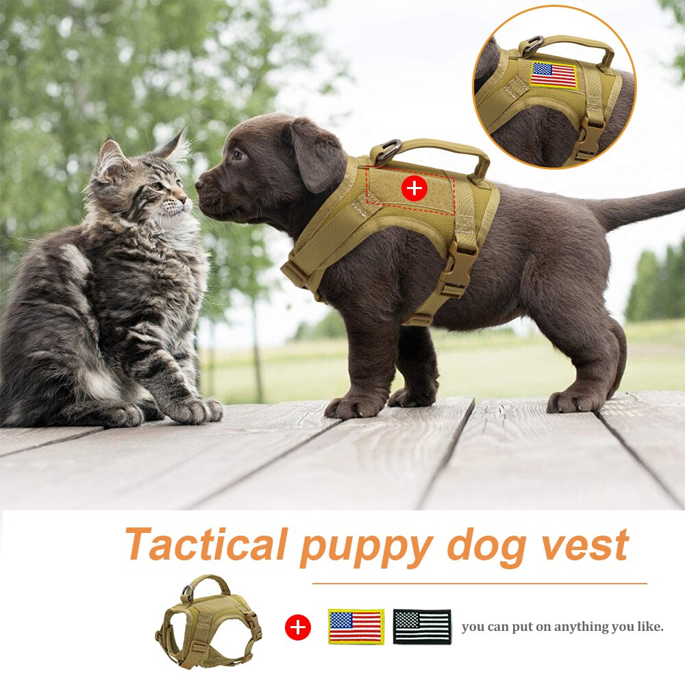 Military Tactical Cat Harness Nylon Puppy Cats Vest Harnesses With