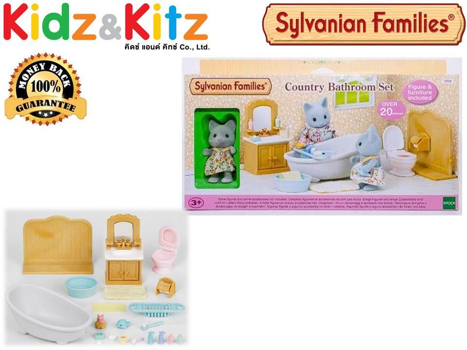 Sylvanian Families Country Bathroom Set (With Cat Sister) / ซิลวาเนียน แฟมิลี่ ชุดห้องน้ำคันทรี (รวมตุ๊กตาแมว) (EBS)