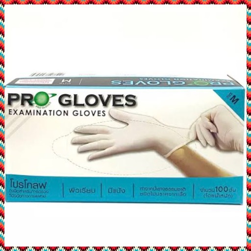 (แบบ มีแป้ง) ถุงมือ Proglove โปรโกลฟ ขนาด M 100 ชิ้น ถุงมือยาง ถุงมือ ...