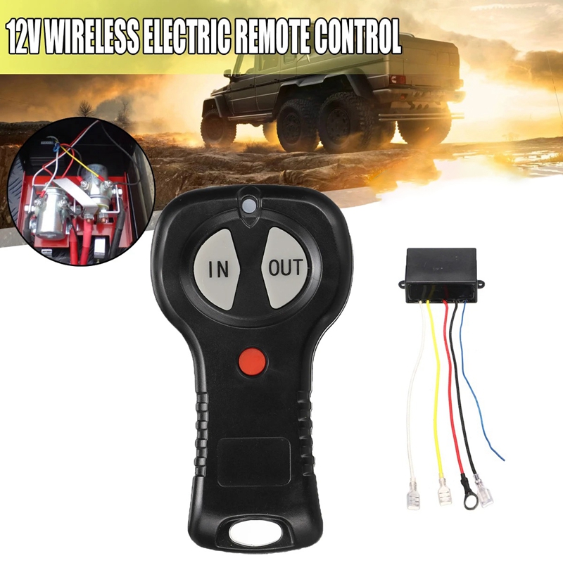 12V/24V Wireless Winch Remote Control Set Kit with Manual Transmitter for Jeep SUV Truck Car