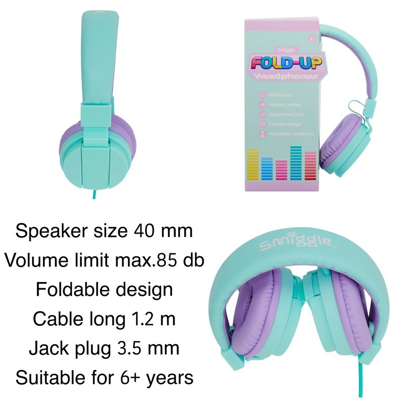 ร้านไทย Smiggle สมิกเกอร์ headphone หูฟังเด็ก ของแท้ 100% พร้อมส่งในไทย