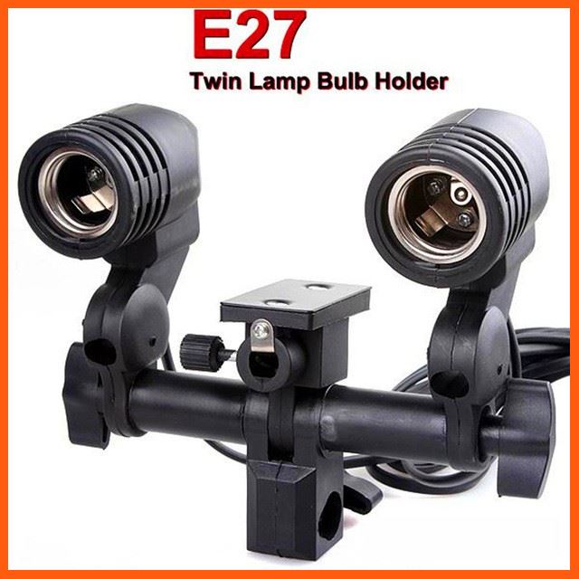 SALE Dual-Head E27 Socket อุปกรณ์เสริม กล้องไฟและอุปกรณ์สตูดิโอ กล้องวงจรปิด