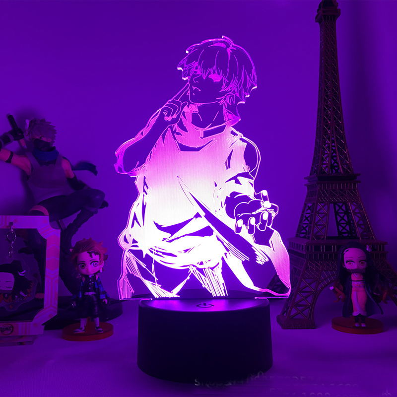 Rush CLYARTPSJujutsu Kaisen Yuji Megumi Nobara Gojo Maki Kento Geto Mahito  Sukuna 3D Anime Lamp LED Nightlights Colors Changing Lampara (Jujutsu