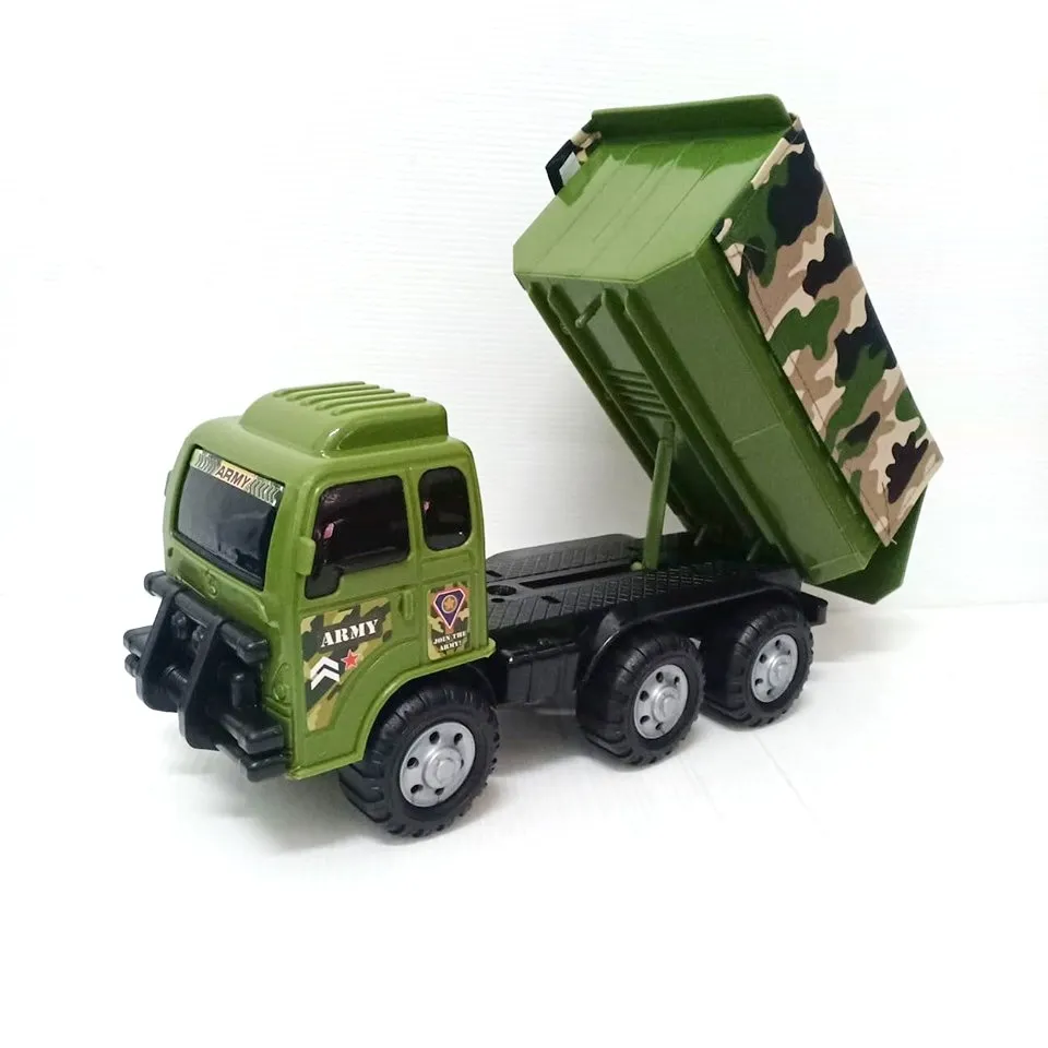 รถสิบล้อ ลายทหาร หลังคาผ้า ถอดแยกออกได้ MILITARY TRUCK รถทหาร ล้อมมีเสียง ดั้มยกเทได้ แถมหุ่นทหาร แข็งแรง ทนทาน งานสวย //สินค้าได้ตามรูป แน่นอน  สินค้า มี พร้อมส่ง จัดส่ง  รวดเร็ว // ราคาถูก รถของเล่น รถเด็กเล่น