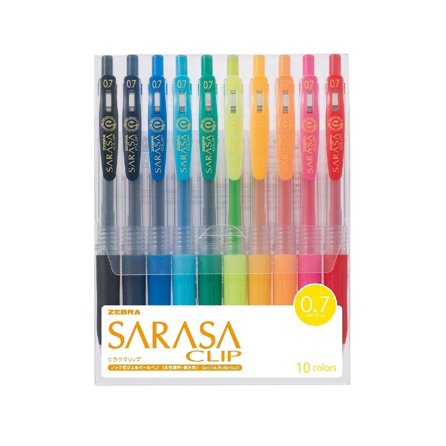 Zebra Sarasa Clip 1กล่อง(10สี) 0.3/0.5/0.7 ปากกา สี เจล หมึก ลูกลื่น เครื่องเขียน #UNKAI
