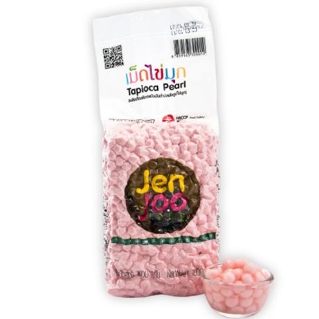 Jen Tea Tapioca เม็ดไข่มุก สีชมพู 1000 กรัม JEN JOO เจนจู Tapioca Pearl เม็ดชาไข่มุก ...