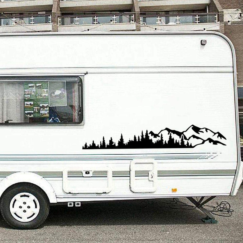 RV Motorhome Side Body Window Bumper Sticker Large Mountain Tree Decal ...