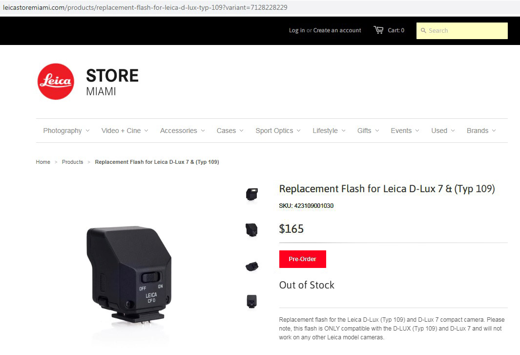 Replacement Flash for Leica D-Lux (Typ 109)