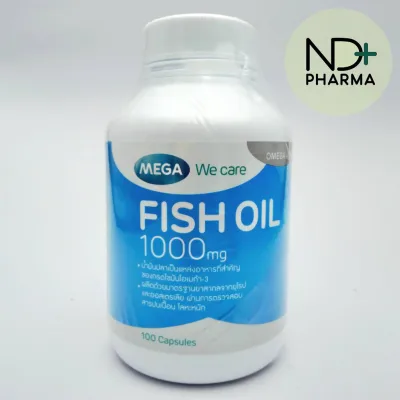 Mega We Care Fish Oil 1000 mg น้ำมันปลา มีดีเอชเอ (DHA) โอเมก้า-3 มีประโยชน์ต่อหัวใจ และผิวพรรณ ควบคุมระดับไขมันในเลือด