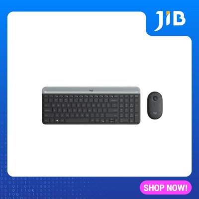 JIB KEYBOARD & MOUSE (คีย์บอร์ดและเมาส์ไร้สาย) LOGITECH MK470 SLIM WIRELESS KEYBOARD AND MOUSE COMBO (BLACK) (EN/TH)