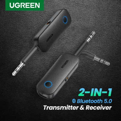 UGREEN 2-in-1 Bluetooth Transmitter Receiver Bluetooth 5.0 Adapter Wireless 3.5mm Adapter Low Latency for Home Sound System