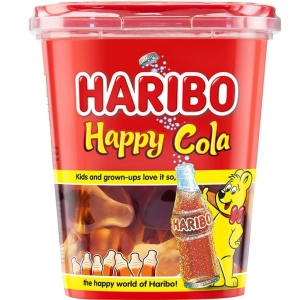 สินค้า Haribo Happy Cola (กล่องแดง) เยลลี่รสโคล่า Haribo Goldbears Happy Cola กัมมี่ เจลลี่ ฮาริโบ้ ขนาด 175 กรัม Trolli Jelly เยลลี่ผลไม้รูปหมีนำเข้า