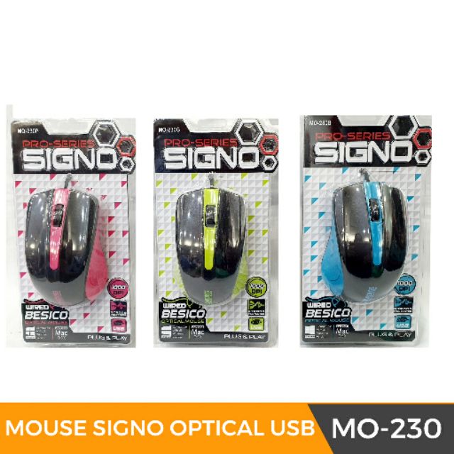 MOUSE SIGNO OPTICAL MOUSE USB รุ่น MO-230