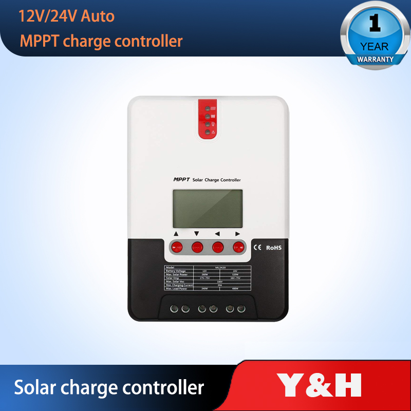 30/40/50/60/100A MPPT Solar Charge Controller Dual USB LCD Display 12V ...