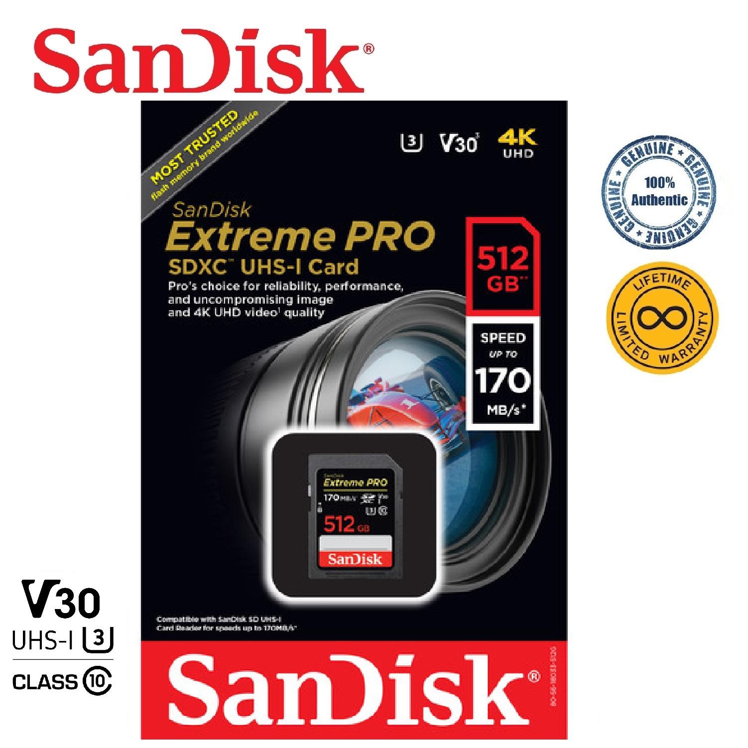 SanDisk 512GB Extreme PRO SDXC R170/W90 - Legend Thailand - ThaiPick