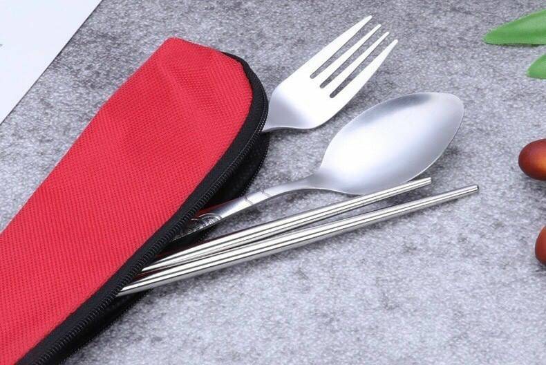 BlueOutlet Portable cutlery set ชุดช้อนซ้อมพร้อมกระเป๋าพกพา