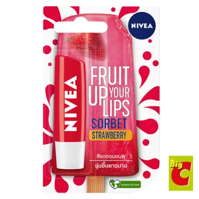 Nivea Lip Care นีเวีย ลิปแคร์ ซอร์เบต์ สตรอเบอร์รี่ 4.8 ก.