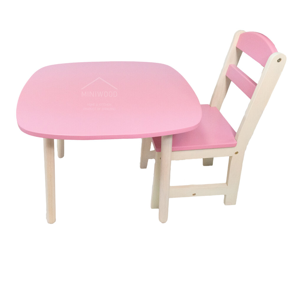 MINIWOOD โต๊ะ เก้าอี้ เด็กเล็ก kids table and chairs (สินค้าถอดประกอบ)