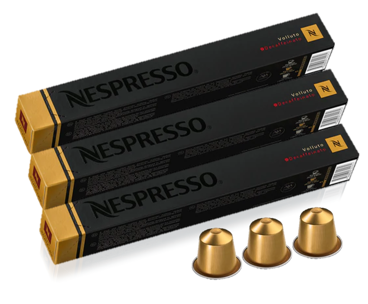 Nespresso Espresso & Lungo VOLLUTO Decaffeinato Capsules Ground Coffee