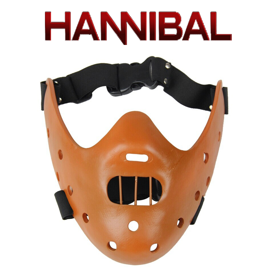 Mask หน้ากาก Hannibal Lecter ฮันนิบาล เล็กเตอร์ วัสดุ ไฟเบอร์กลาส Fiberglass ป้องกัน สำหรับใส่ ปาร์ตี้ แฟนซี คอสเพลย์ สยองขวัญ สุดโหด ฮอกกี้ หมวก บีบีกัน ฮาโลวีน รักบี้ Horror Cosplay Marvel DC Sport Hockey Hat BBGUN Halloween Party Fancy Rugby
