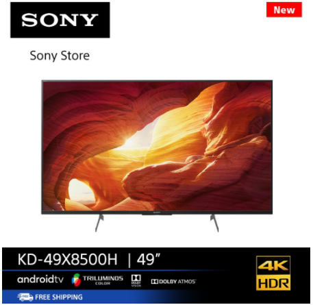 Sony KD-49X8500H (49 นิ้ว) | 4K Ultra HD | High Dynamic Range (HDR) | สมาร์ททีวี (Android TV)