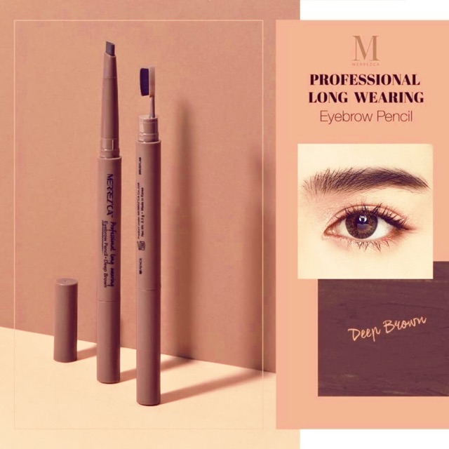 ▽☬✓  Merrez'ca Professional long wearing ดินสอเขียนคิ้วเมอเรสก้า