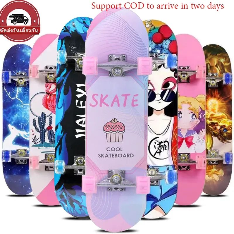 ๑☈  skateboards แฟชั่นสเก็ตบอร์ด สเก็ตบอร์ด สำหรับผู้เริ่มเล่น รุ่น 80cm