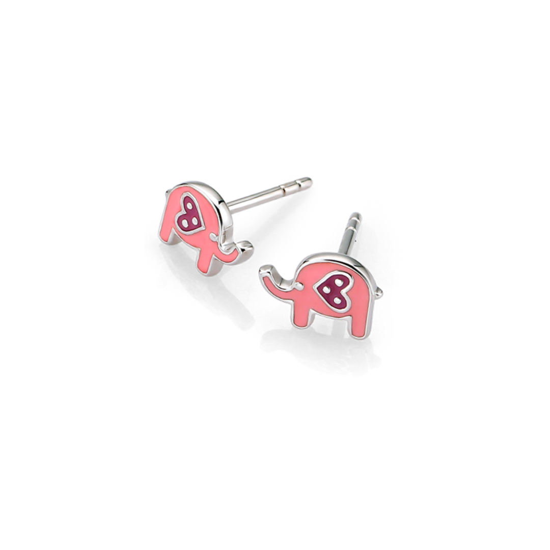 Twinkle Time Jewelry ต่างหูเงินเเท้ 92.5% สำหรับเด็กเเละผู้หญิง รุ่น Happy Elephant Earrings