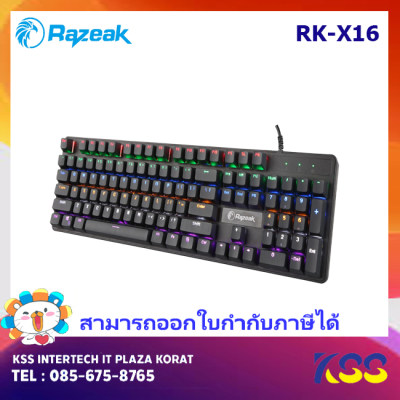 Razeak RK-X16 คีย์บอร์ดสำหรับเกม Hunter Semi Blue Switch Mechanical Gaming Razeak RK-X16 คีย์บอร์ดสำหรับเกม Hunter Semi Blue Switch Mechanical Gaming