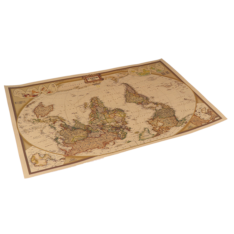 tantuoye MWJ World Map Vintage Matte Paper Kraft Antique Poster Wall ...