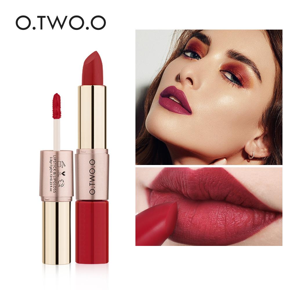 O.TWO.O Double-ended Matte Lip Gloss Lipstick 2 In 1 12 Colors ...