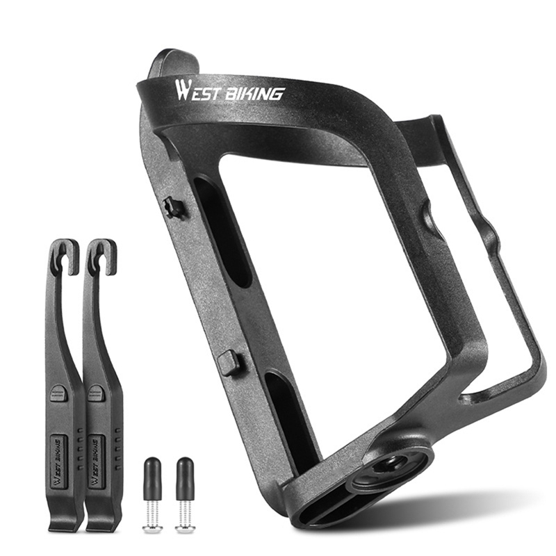 WEST BIKING Lightweight Bike Water Bottle Cage Brackets Adjustable Bicycle Cup Holder for MTB Road Bike with Bicycle Tire Levers