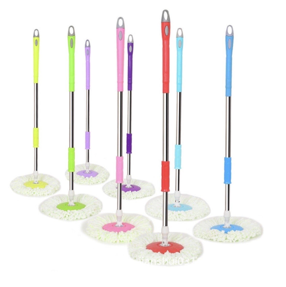 8 สี spin mop ไม้ถูพื้น พร้อมผ้า 1 ชิ้น