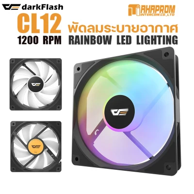 พัดลม DarkFlash CL12 Rainbow LED Lighting Computer Case Fan 120MM Cooling Fan